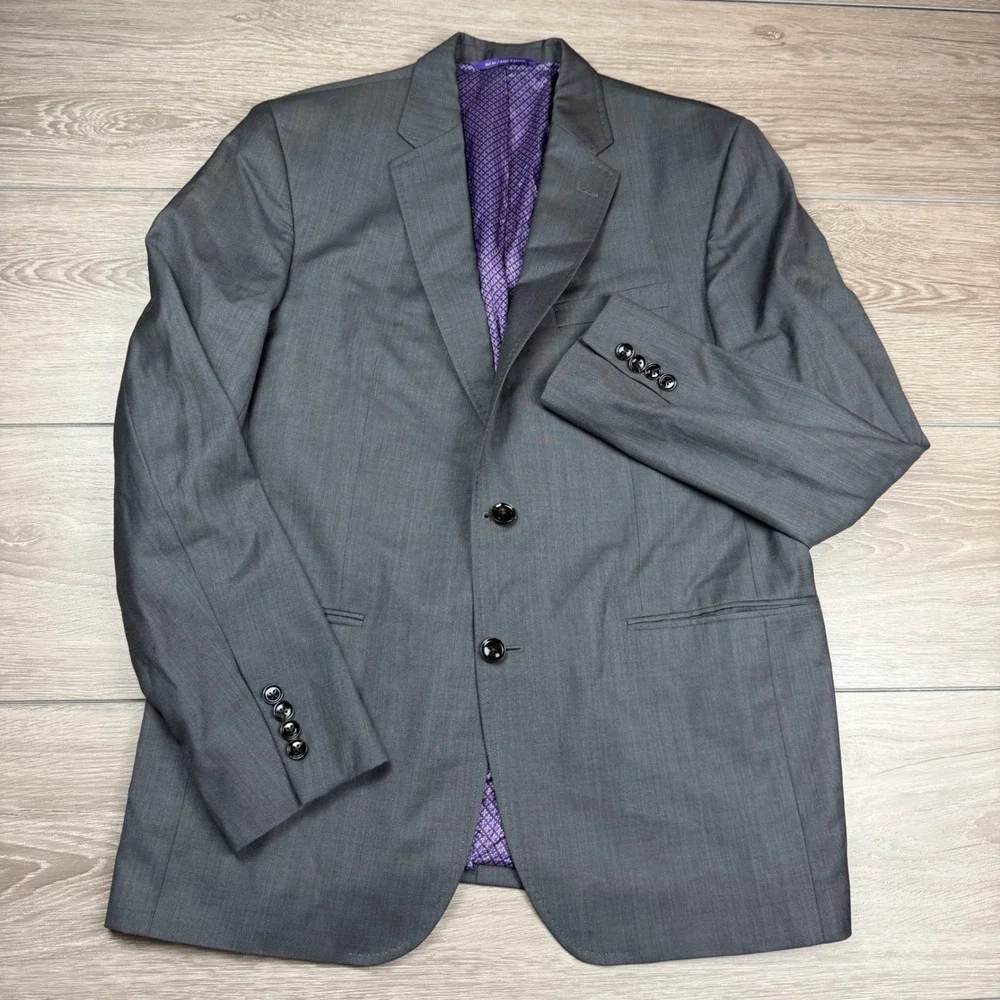 Ted Baker Mens Suit Endurance Jay CT 100% Wool 2 Button Grey 42R 35R